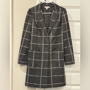Gray Plaid Women's Coat